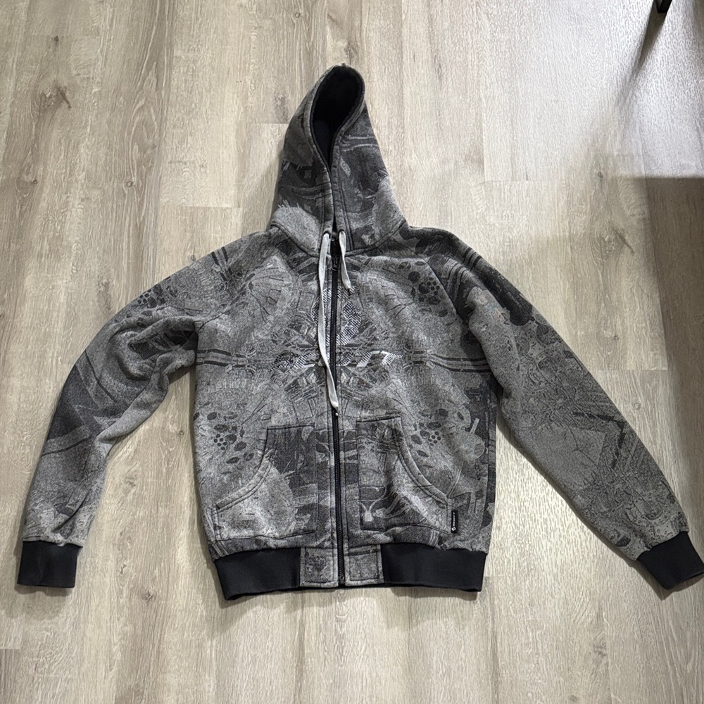 Scott Men's Black and Gray Patterned Bomber Jacket